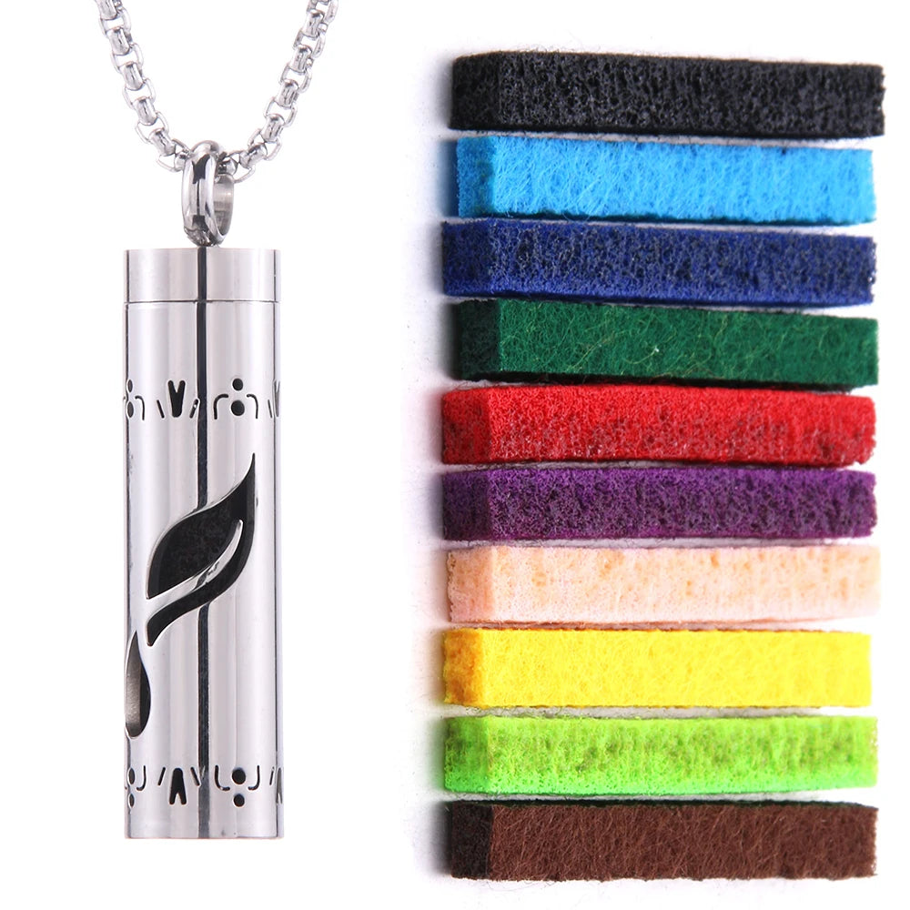 2023 New Aromatherapy Jewelry Necklaces Essential Oil Diffuser Necklace Stainless Steel Open Locket Aroma Scent Perfume Necklace