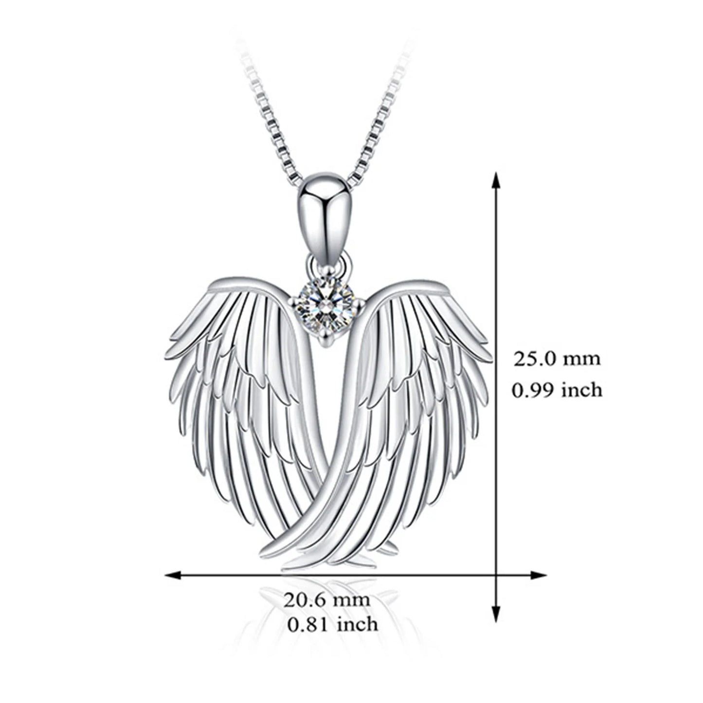 Jewelry on Clearance！Necklaces for Women Angel Wings Necklace 925 Silver Guardian Angel Wings Pendant Birthstone Necklace for Women Jewelry Gifts